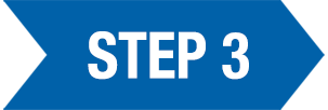 Step 3 in a blue right facing arrow
