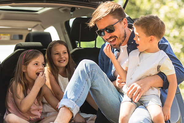 Family in car
